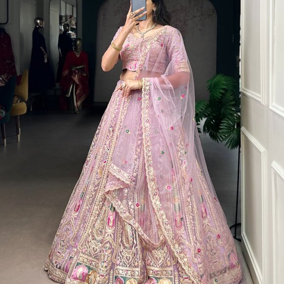 PASTEL & EMBROIDERY LEHENGA CHOLI - Picture 5 of 6